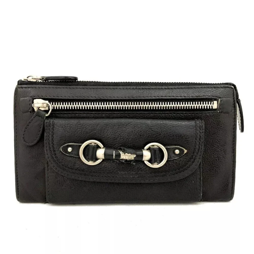 Christian Dior Leather Zip Long Wallet/9X2022